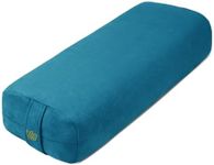 Florensi Yoga Bolster Pillow - Luxurious Velvet Bolster for Restorative Yoga - Large Rectangular Cushion with Carry Handle -Supportive Meditation Cushion-Machine Washable Cover and Carry Handle (Blue)