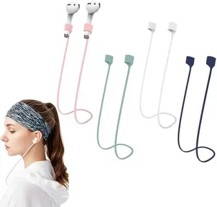 Magnetic Anti-Lost Straps for AirPods,Colorful Soft Silicone Sports Lanyard, Neck Rope Cord (Green Pink White Blue)