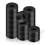 16pcs Multi Purpose Rubber Spacers, 1 Inch OD 3/8 Inch ID 1/2 Inch Thickness Rubber Washer Vibration Damping Pads Rubber Spacer Bushings for Bolts Home Car Accessories, Black