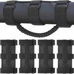 moveland Upgrade Grab Handle Compatible with Jeep Wrangler TJ YJ JK, 4 Pack Deluxe RollBar Grab Handles Easy-to-fit for 1987-2020 Models (Black)