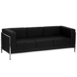 Flash Furniture Hercules Imagination Series Contemporary Black Leather Sofa W/ Encasing Frame - Zb-Imag-Sofa-Gg