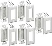 iMBAPrice Brushed Wall Plate - Decora Style Cable Pass Through Insert for Wires Wall Socket Plug Port/HDTV/HDMI/Home Theater Systems and More (Pack of 5) - White