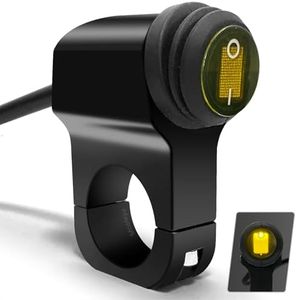 ATV Light Switch 12V Handlebar Switch Waterproof Motorcycle Light Switch Aluminum Alloy Handlebar Toggle Switch for Motorcycle ATV UTV- Fits 7/8" Handlebars (22mm) Yellow 1 Piece
