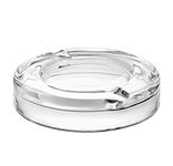 Barski - European Quality - Beautiful Thick Glass - Ashtray - Tabletop Cigarette/Cigar Ashtray - Desktop Ash Holder for Smokers - 7.2" Diameter - Made in Europe