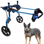 KAJILE Adjustable Dog Wheelchair,Pet Cart,Handicap Dog Weak Hind legs Rehabilitation Training,Soft Harness,Easy Assemble,blue,M-3