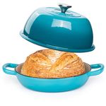 Enamelled Cast Iron Dutch Oven Pot – Dutch Oven For Sourdough Bread Baking – Cast Iron Bread Pot – Blue, 6 Quarts, 22cm – by Nuovva