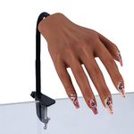 Silicone Practice Hand for Acrylic Nails, Mannequin Hands for Nails Practice with Adjustable Bracket, Life Size Fake Hand for DIY Nails/Nail Art Beginners/Nail Salon Artists