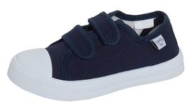 Kids Canvas Shoes Boys Trainers Girls Pumps Unisex Easy Fasten Plimsolls Casual Shoes Navy 6 UK Child