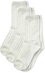 Jefferies Socks Little Boys' Ribbed Crew Sock Three-Pack, White, S