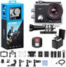 AKASO EK7000 Pro 4K30fps Action Camera with Touch Screen EIS 131ft Waterproof Underwater Camera Remote Control 5X Zoom with Helmet Accessories Kit (Standalone)