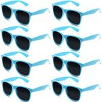 8 Pack 80s Blue Sunglasses Bulk Adult Party Favors Glasses Kids Neon Sunglasses Party Pack Retro Sunglasses Set