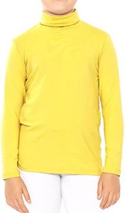 STRETCH IS COMFORT Girl's Long Sleeve Turtleneck Yellow Small