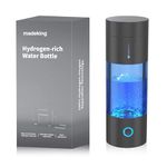 Tritan Hydrogen Water Bottle Generator - 5Min Quick Electrolysis Hydrogen Water Machine, madeking Portable Rechargeable Hydrogen Rich Water Cup Maker, Good for Travel, Sports, Gift, Type C (Black)