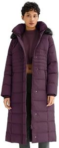 Orolay Women's Long Puffer Down Coat Warm Maxi Jacket with Hood Purple S