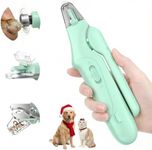 2 in 1 Dog Nail Clippers & Cat Nail Clippers Trimmers for Large Medium Small Dogs Cats Claw Trimmer Quick Sensor and Safety Guard USB Rechargeable Dogs Nail Trimmer with Catcher & 2 LED Lights