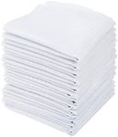DODUOS 15 Pieces Men's White Handkerchiefs, Soft Cotton Handkerchief, 15.7 * 15.7in Mens Soft Pure White Cotton Handkerchiefs Hankies Large Pocket Squares Hankies for Gentle Men