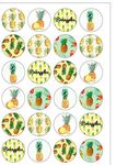 24 Precut Tropical Pineapple Fun Edible Wafer Paper Cake Toppers Decorations