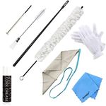 SKYNEO Flute Cotton Cleaning Brush Kit Includes 1 Pcs Flute Cotton Cleaning Brush Swab, 1 Pcs Cleaning Rod, 1 Pcs Dust Brush, 1 Slide Grease and Other Accessory Tools for Flute Repair and Cleaning