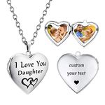 PHOCKSIN Custom Necklaces For Girls Personalised Photo Necklace Heart Locket Necklace Customised Memorial Necklace Mothers Day Gifts