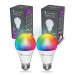 Lloyd's Smart Bulb: 10W E26 Dimmable from The App, LED, Multicolor + Warm to Cool White Light. App-Customizable, Voice Command with Alexa/Google Home. No Hub Needed, 2.4 GHz WiFi Compatible, 2-Pack