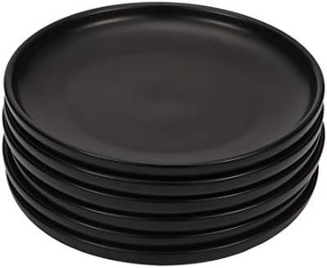 BonNoces 6 Inches Small Appetizer Plates Matte Porcelain, Elegant Mini Size Round Serving Plates for Dessert, Salad, Snacks, Set of 6 (Black)