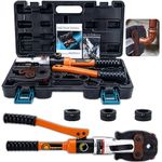 Copper Pipe Crimping Tool, Copper Press Tool W/ 1/2", 3/4", 1" Jaws, Copper Tube Fittings Hydraulic Pipe Crimping Tool, for Confined Spaces and Tee Fittings, Hydraulically Driven