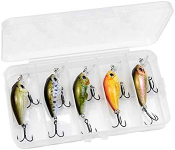 5pcs Fishing Lures Set Hard Body Lures with Treble Hook Fishing-Like Swimbait Fishing Bait 3D Eyes Artificial Baits Crankbait with Tackle Box