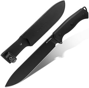 FLISSA 13.5-Inch Fixed Blade Knife with Leather Sheath, 14C28N Steel Full Tang Blade, G10 Handle for EDC Outdoor Hiking, Camping, Hunting, Survival, Gift for Men Women
