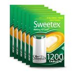 Sweetex, Zero Calorie, 1200 Tablets X 6, 7200 Tablets Total, Sweetener, Artificial, Calorie-Free, Maintains Healthier Lifestyle, Helps Slimming, Sugar Substitutes, Baking Supplies