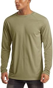 MAGCOMSEN Long Sleeve Shirts for Men Rashguard Shirts for Men Quick Dry Baselayer Shirt Surf Beach Shirts Dull Cyan,3XL