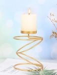 B H Handicrafts Gold Round Ring Metal Tealight Candle Holder, Table Decoration Candle Holder Stand, Diwali Candle Holder For Home Decor, Table Candle For Bedroom, Home Decor, Christmas Candle Set of 1