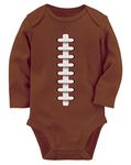 Tstars Football Funny Baby Fans Gift Infant Sports Bodysuit Baby Boy Long Sleeve Onesie 6-12 Months Brown