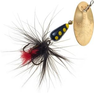 Panther Martin PMRF_4_GBK Nature Series Spotted Fly Dressed Fishing Teardrop Spinner Lure - Gold/Black Fly - 4 (1/8 oz)