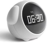 Chesoon Kids Wake-up Alarm Clock Report Punctually with Voice-Activated Night Light Adjustable Brightness Temperature Detection Snooze Function for Boys Girls White