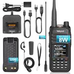 Talkpod A36plus MAX GMRS Radio Handheld, Long Range Walkie Talkie with 771 Airband Antenna, Rechargeable 3200mAh Battery, FM/AM Scan, NOAA Weather Receiver, USB-C Charging with Earpiece(Black)-1 Pack