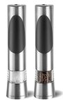 Cole & Mason Richmond Electric Salt and Pepper Mills, Adjustable Grind Mechanism, Chrome/Acrylic, 215 mm, Gift Set, Includes 2 x Electric Grinders