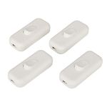Torpedo Switch, 2.5Amp Inline Switch White for Small Appliance or Lamp Accepts 2 Core Flat Wire-4 Pack