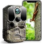 CEYOMUR Wildlife Camera, 4K 40MP WiFi Bluetooth Trail Camera with 120° Motion Sensor 0.2s Trigger Speed Hunting Camera with 36pcs IR LEDs Night Vision and IP66 Waterproof for Wildlife Monitoring