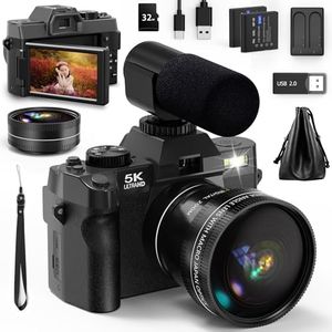 NBD Digital Cameras for Photography 5K,48MP Autofocus Vlogging Camera for YouTube with 32GB TF Card & 2 Batteries,16X Zoom Anti-Shake Video Camera with 52mm Wide Angle and Macro Lens（S110