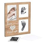 Navaris Baby Keepsake Frame Kit - Photo Frame with Ink Pad for Handprint and Footprint - Babies Hand Print, Foot Prints, Picture - Love at First Sight