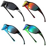 4 Pairs Men Polarized Sunglasses with UV Protection Driving Glasses Sports for Sport Outdoor Activities(Vivid Colors)