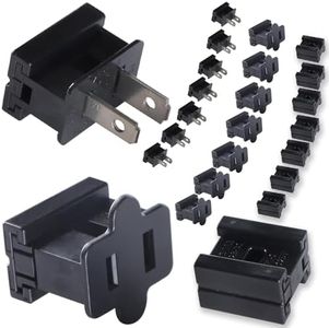 Aniai SPT-2 Vampire Plugs - Female Male and Connector Plugs 24PCS Black, Electrical Plug Replacement for Christmas Lighting Decoration