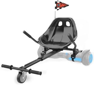 Awwscooter Go Kart Seat Attachment for Self-Balancing Scooter – Adjustable Frame Fits 6.5", 8", 10" Balance Boards, Easy Install, Safe & Fun Ride for Kids and Adults, Ideal for Gifts,Classic Black