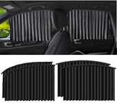 KRYLOPS Universal Fit Magnetic Car Side Window Sunshade Curtains (4PCS) – Removable Privacy & Heat Protection, Pleated Black Magnetic Car Window Shades for Baby & UV Protection, Foldable & Easy to Use
