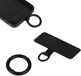 Phone Tether Tab, Black Metal Phone Lanyard Tab with 1 Metal Spring Ring Sturdy Portable Phone Lanyard Tether Tab for Cell Phone Replacement Part