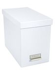 Bigso Box of Sweden File Organiser Storage - Stylish Organiser Box Including 8 Hanging Files - Container for Folders Made of Fibreboard and Paper - White