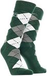 TCK Michigan State Spartans Argyle Dress Socks (Green/Grey/White, Large)