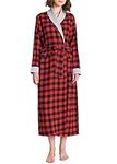 Latuza Women's Plaid Flannel Robe L