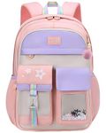 FNTSIC Cute Princess Primary School Bags Kawaii Kids Children Backpacks Large Capacity Lightweight Shoulder Bags Ideal for Teenage Girls and Boys (Tangerine Pink)