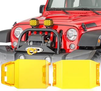 Auxbeam Amber LED Pod Covers, 5 Inch V-MAX Series Ditch Lights PC Protective Covers, Offroad Driving Side Shooter Work Light Yellow Fog Lens Mask Covers for LED Cube Pod Light Bar, 2Pcs